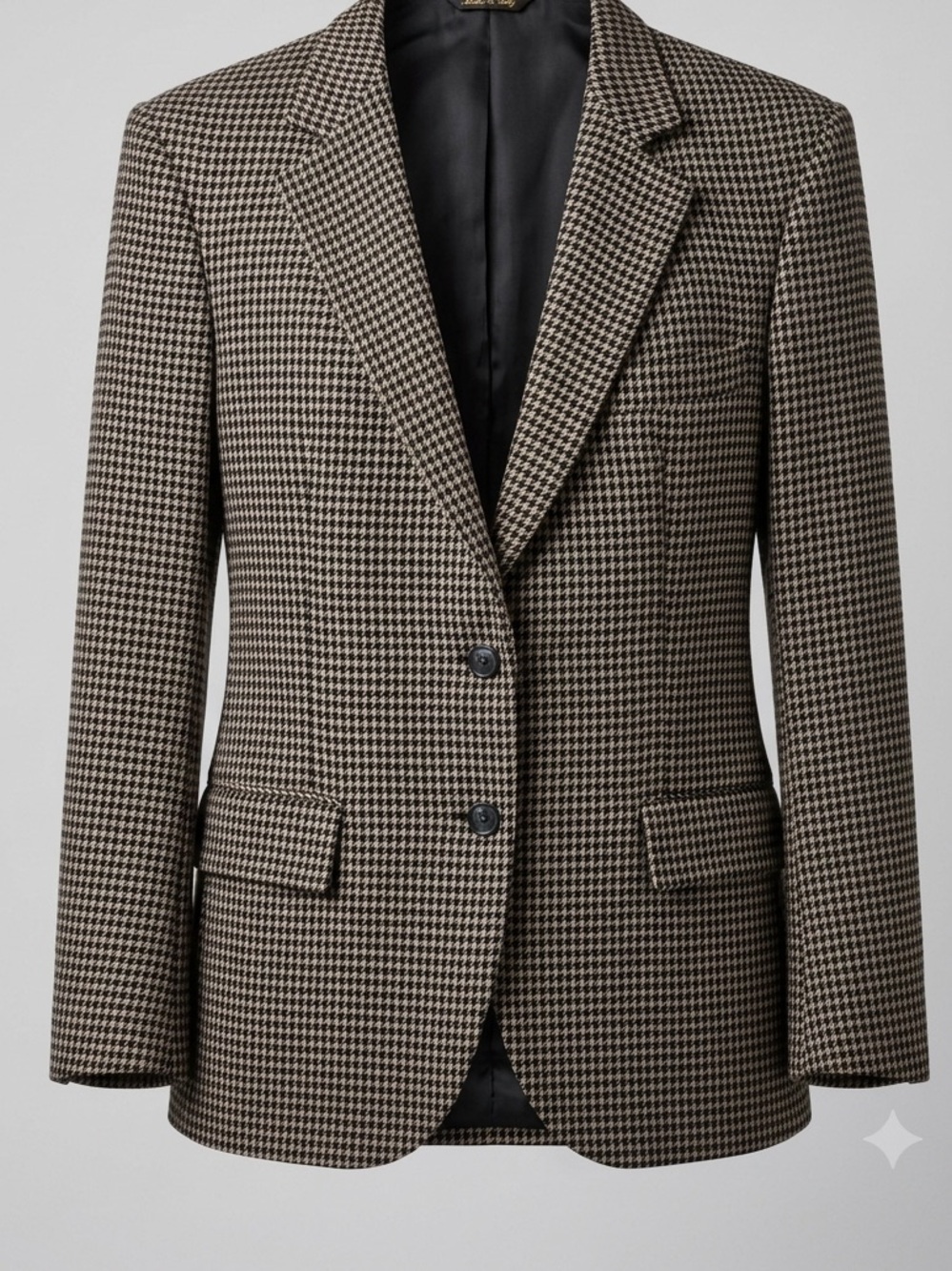 Vintage Kingsridge Houndstooth Wool Blazer Jacket | Size M (Estimated)